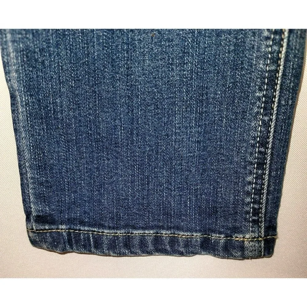 WHBM Crop Straight Leg Sequin Destressed Feel Beautiful Jean - Size 00